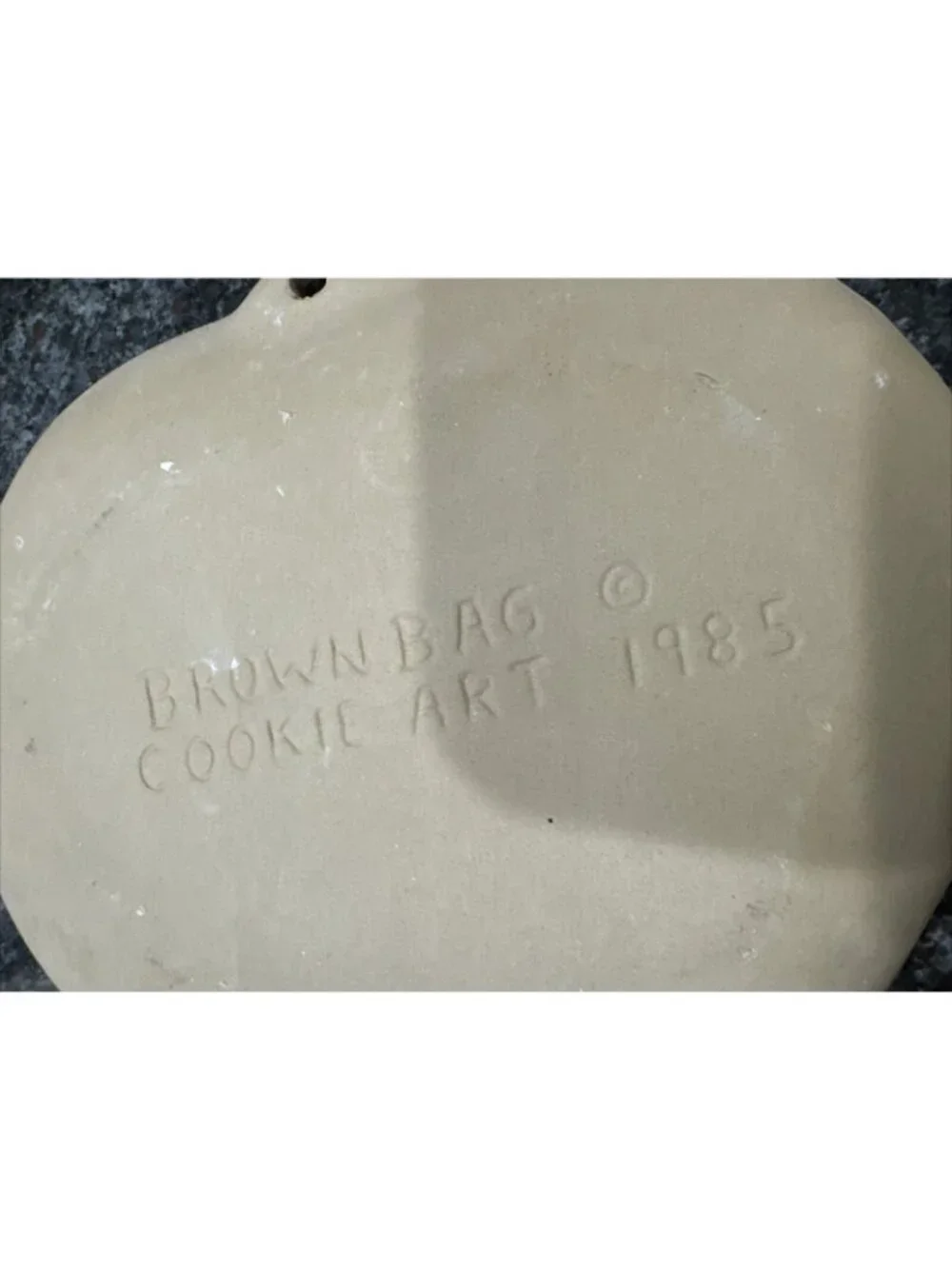 Heart-Shaped Brown Bag Cookie Art Stone Mold Birds & Flowers Design 1985 Vintage